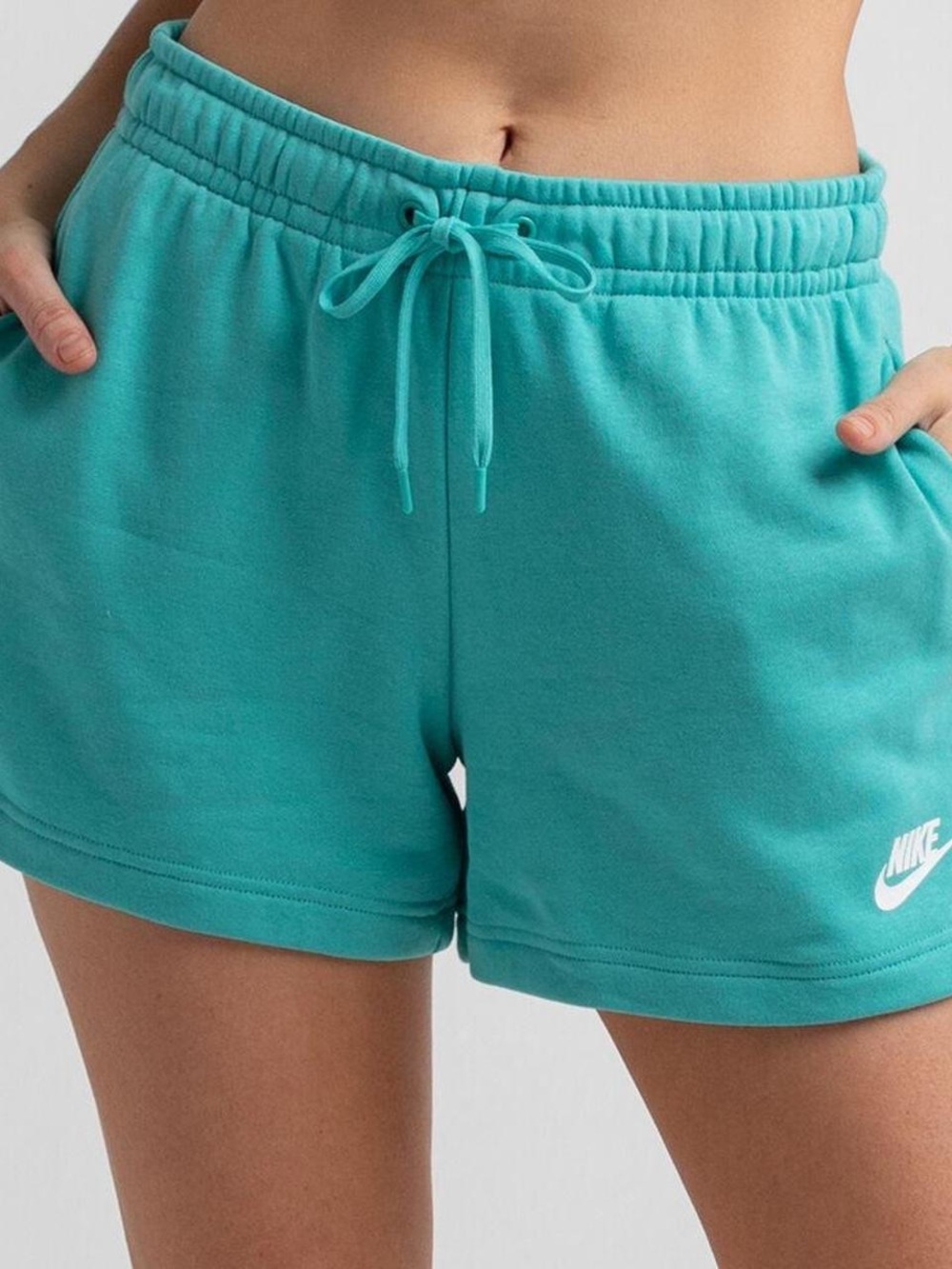 Nike Women's Teal Fleece Drawstring Shorts great condition size L